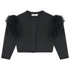 Girls Navy Blue Knitted Cardigan, 1, hi-res