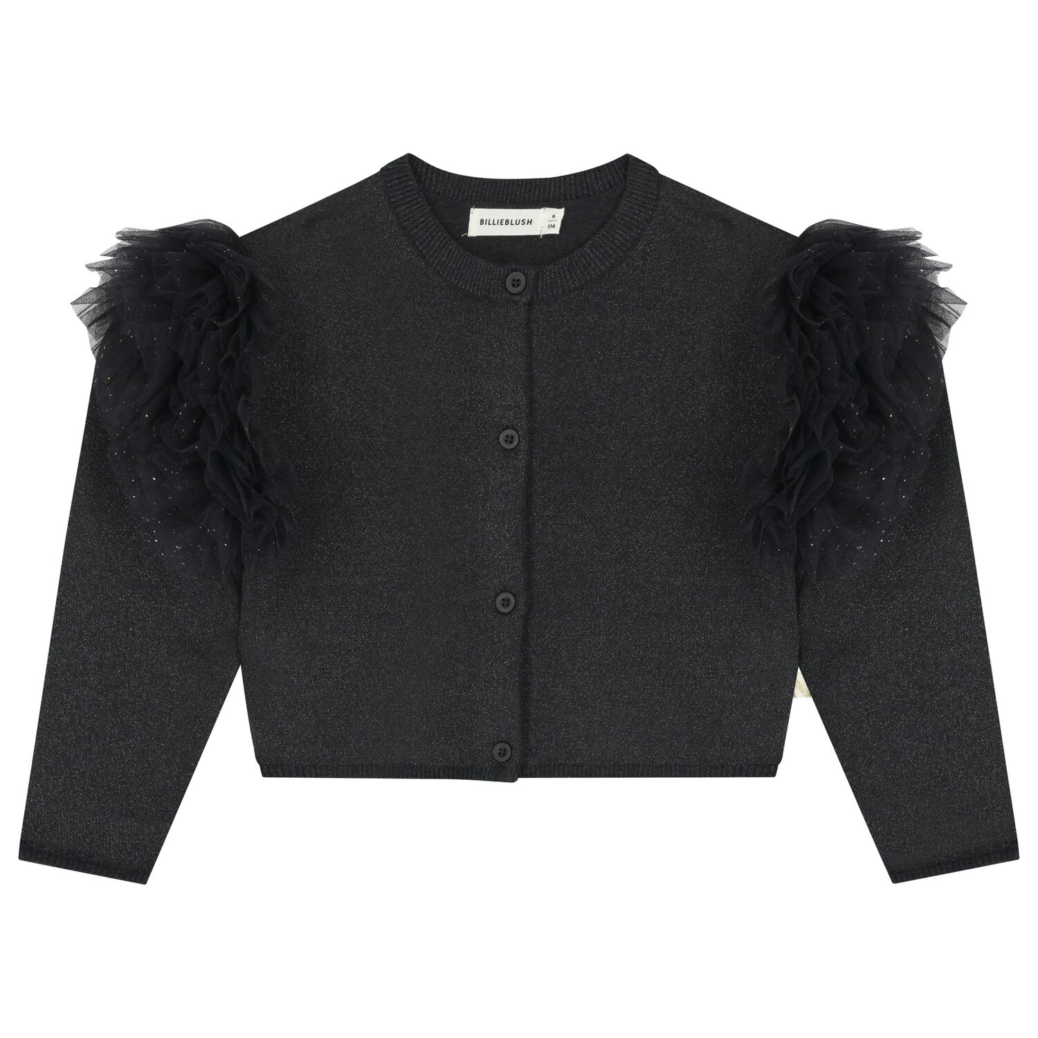 Girls Navy Blue Knitted Cardigan, 1, hi-res