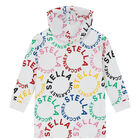 Girls White Logo Hooded Dress, 1, hi-res