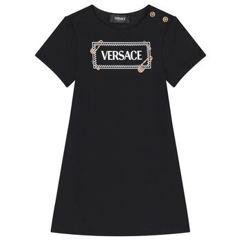 Girls Black Logo Dress