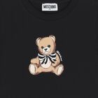 Girls Black Teddy Bear Logo T-Shirt, 3, hi-res