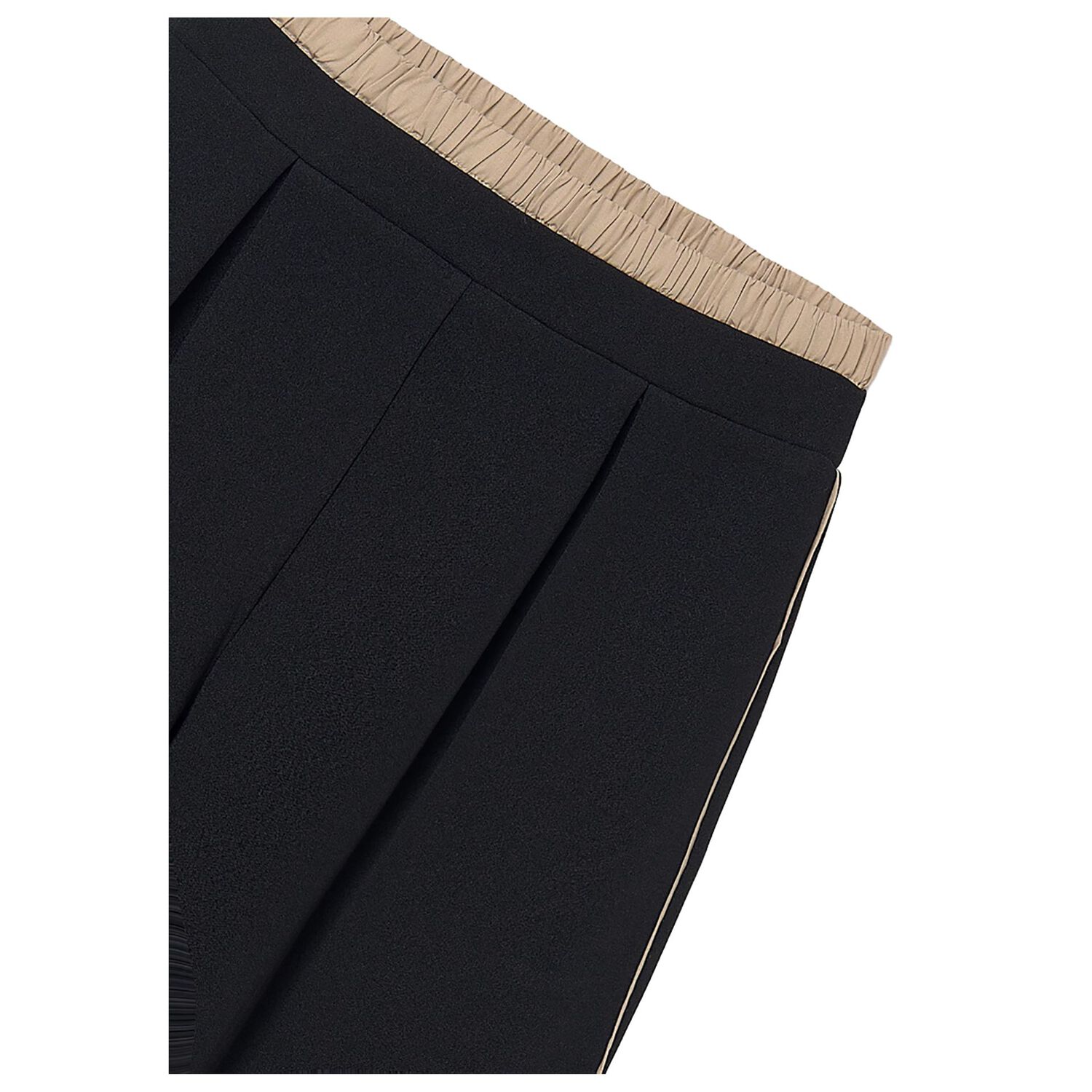 Girls Black Pleated Trousers, 1, hi-res