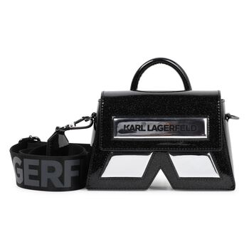 Girls Black Logo Handbag