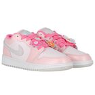 Girls Pink Logo Air Jordan 1 Low SE Trainers, 1, hi-res