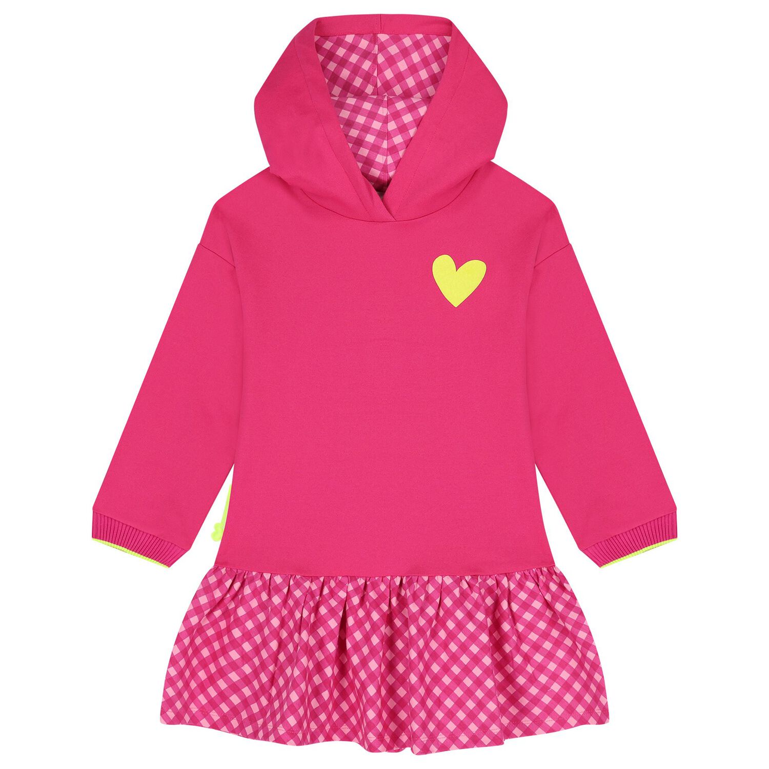 Girls Pink Heart Hooded Dress Set, 1, hi-res image number null