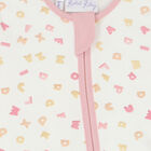 افرول بطبعة حروف باللون العاجى والوردى للبنات, 1, hi-res