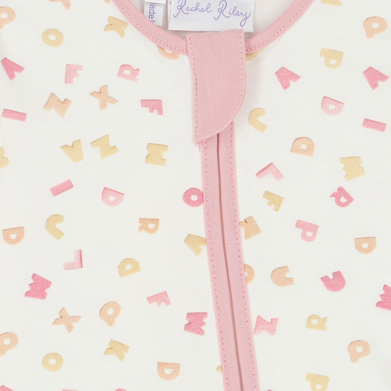 افرول بطبعة حروف باللون العاجى والوردى للبنات, 1, hi-res image number null