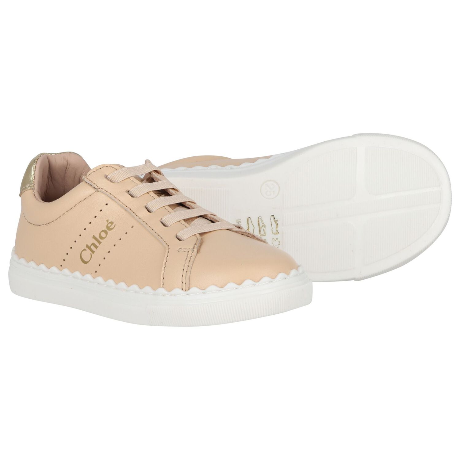 Girls Beige Logo Trainers, 1, hi-res image number null