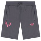 Boys Grey Messi Shorts, 1, hi-res