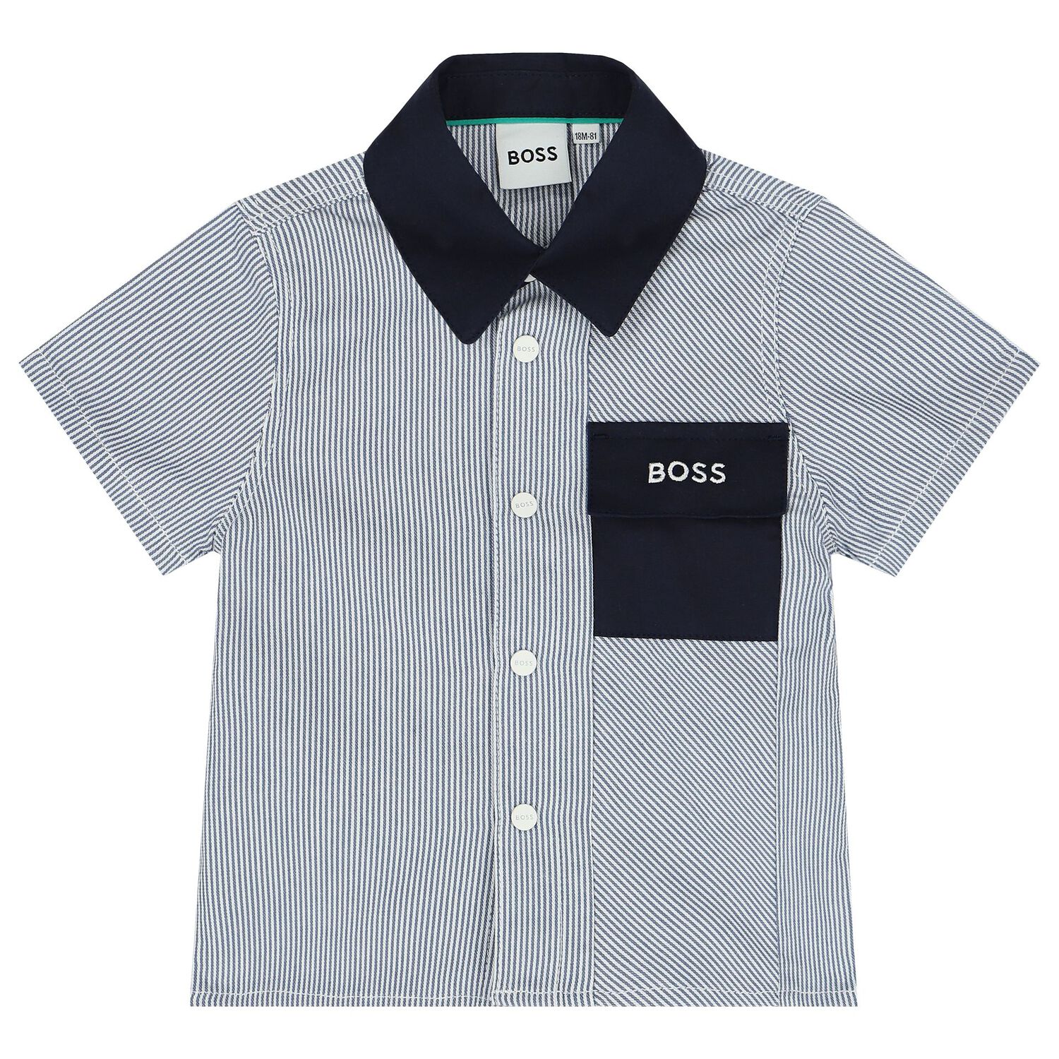 طقم أولاد شورت بالشعار باللون الأبيض والأزرق, 1, hi-res