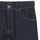 Boys Navy Blue Web Striped Denim Jeans, 1, hi-res
