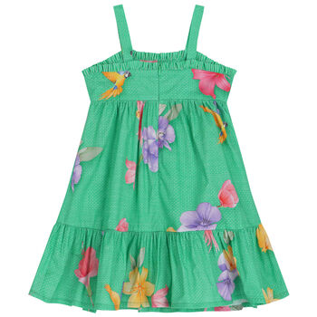 Girls Green Floral Dress