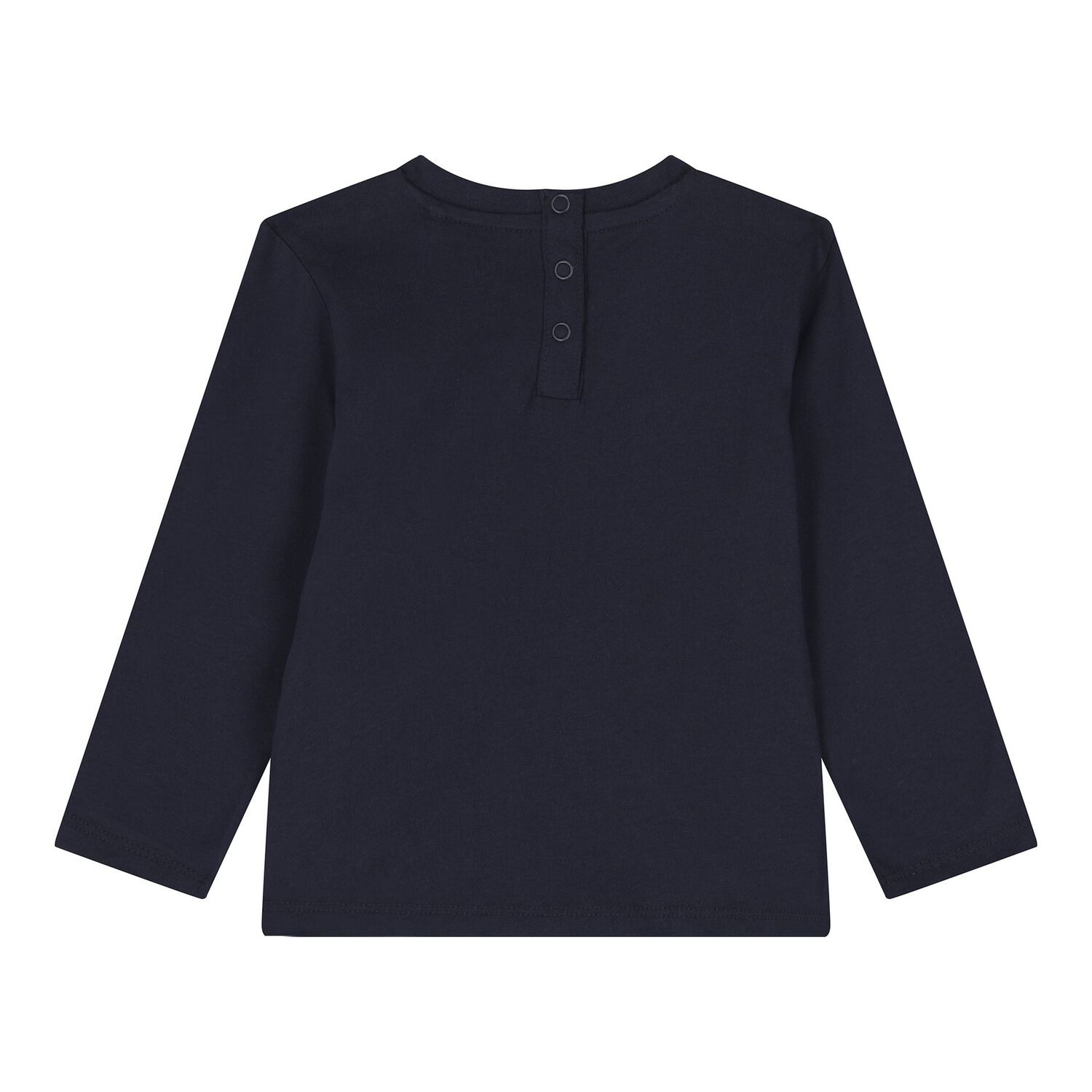 Baby Boys Navy Blue Teddy Bear Logo Long Sleeve Top, 4, hi-res