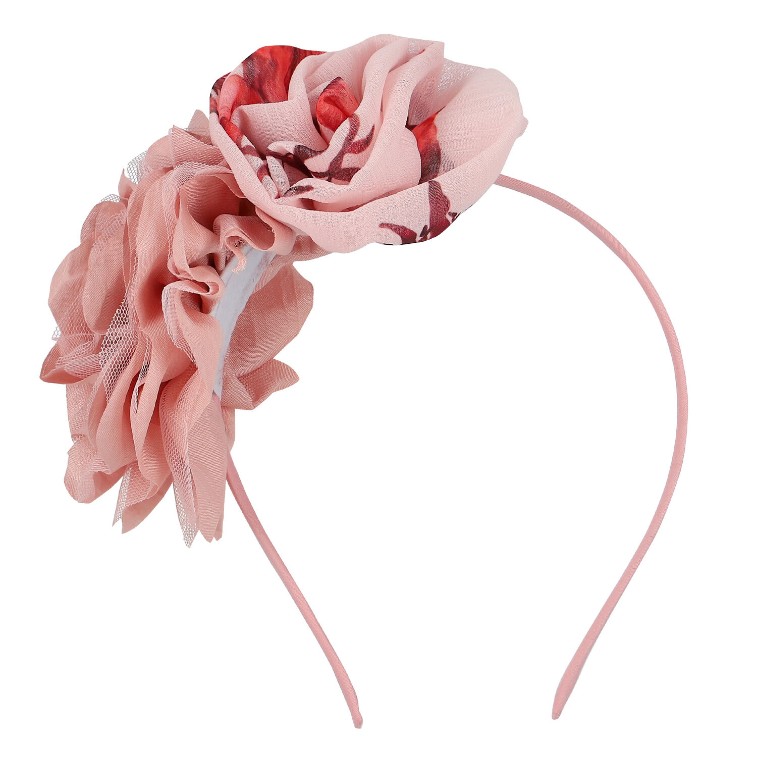 Girls Pink Floral Headband, 1, hi-res image number null