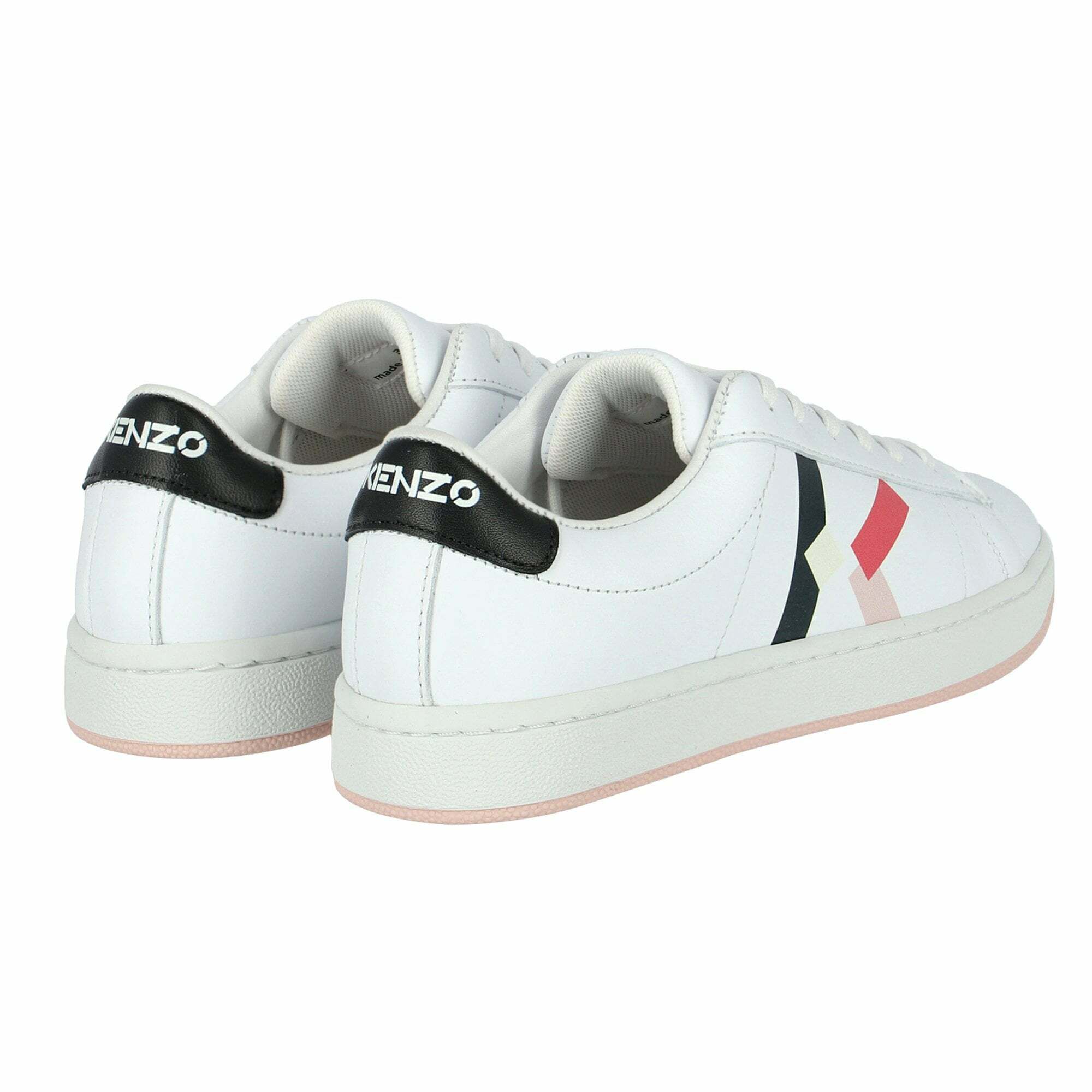 KENZO KIDS Girls White Leather Logo Trainers | Junior Couture USA
