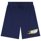 Boys Blue & Navy Blue Hotwheels Shorts Set, 1, hi-res