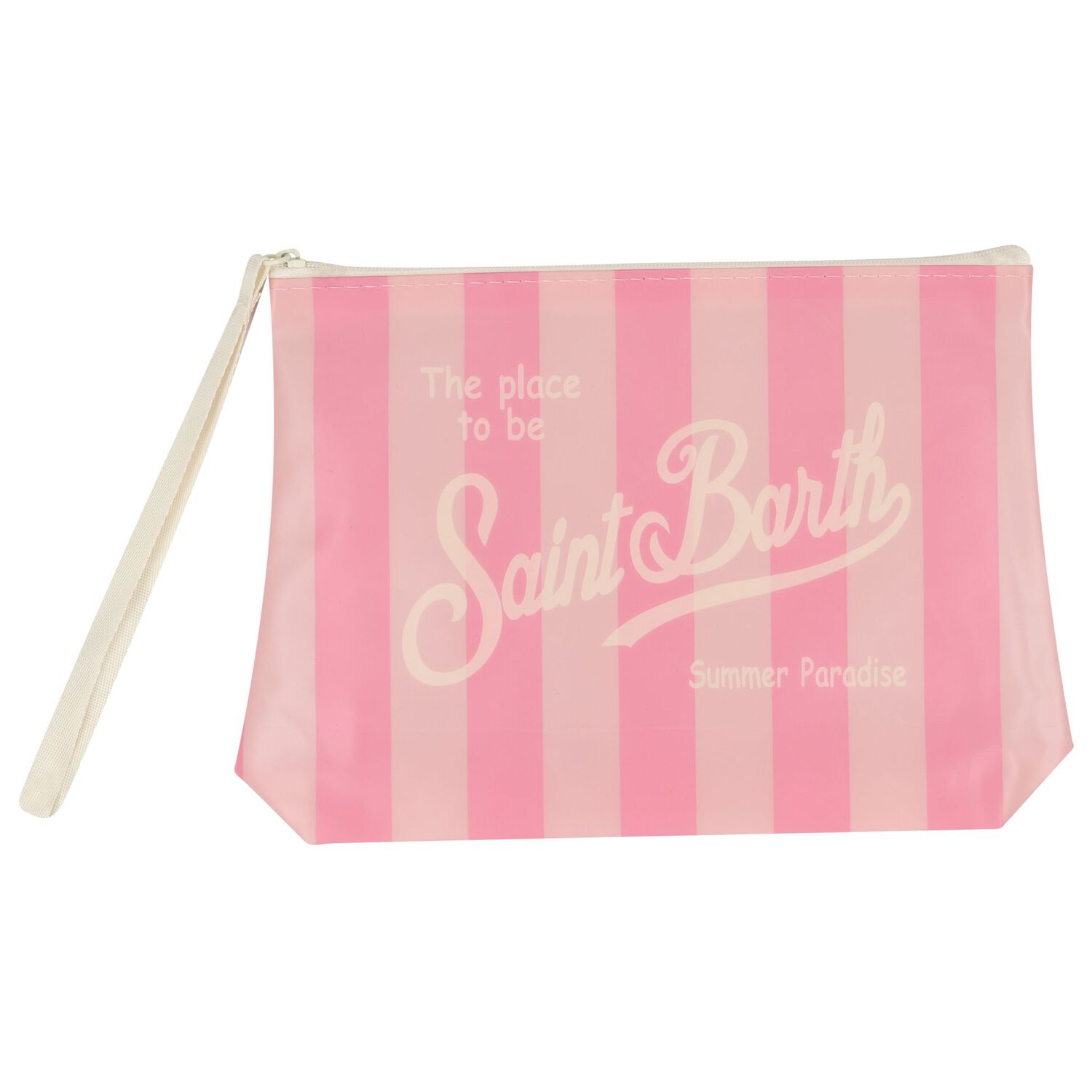 Girls White & Pink Striped Bikini, 1, hi-res