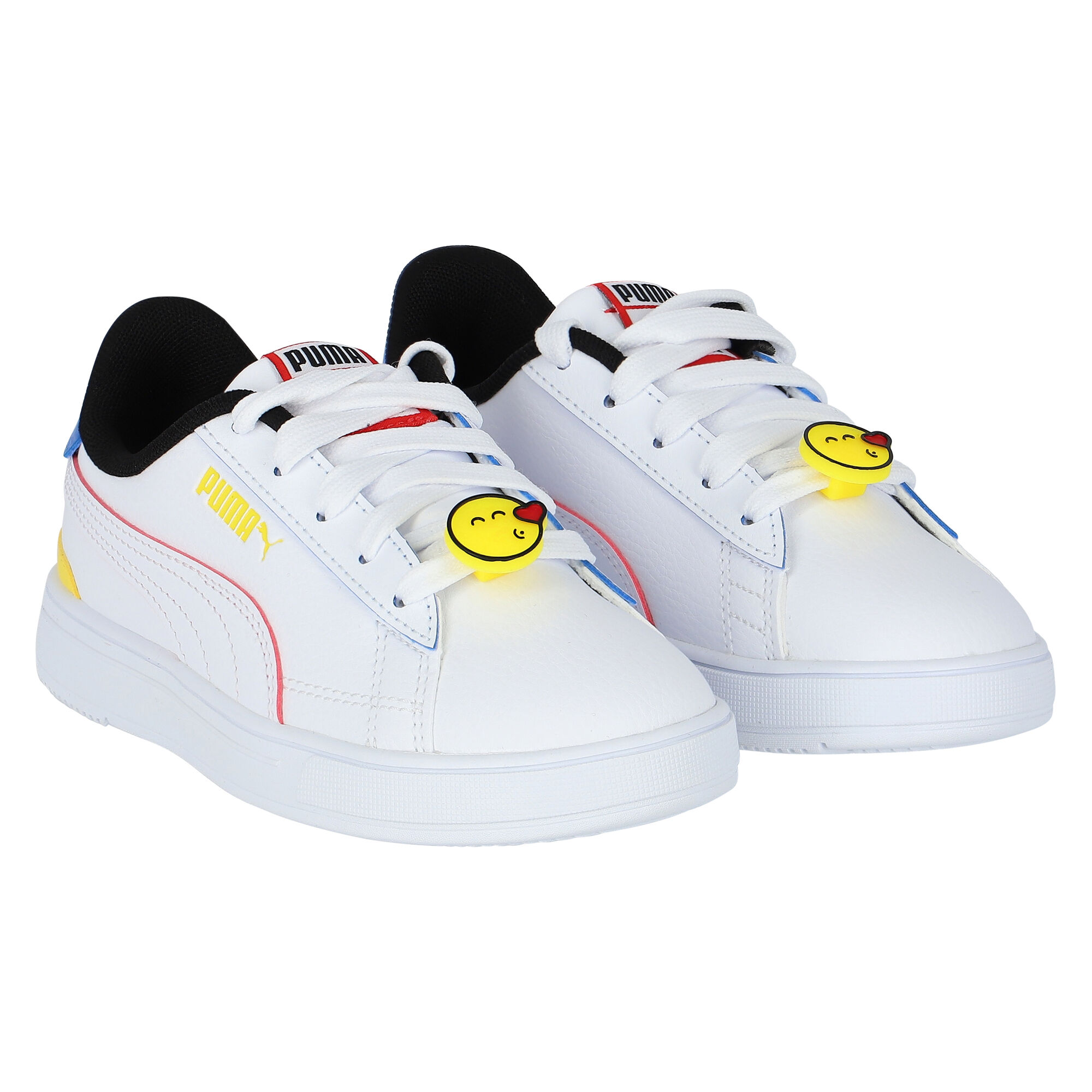 Puma Boys White Serve Pro Smile World PS Trainers Junior Couture USA