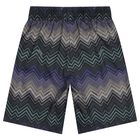 Boys Multi-Coloured Zig Zag Swim Shorts, 1, hi-res