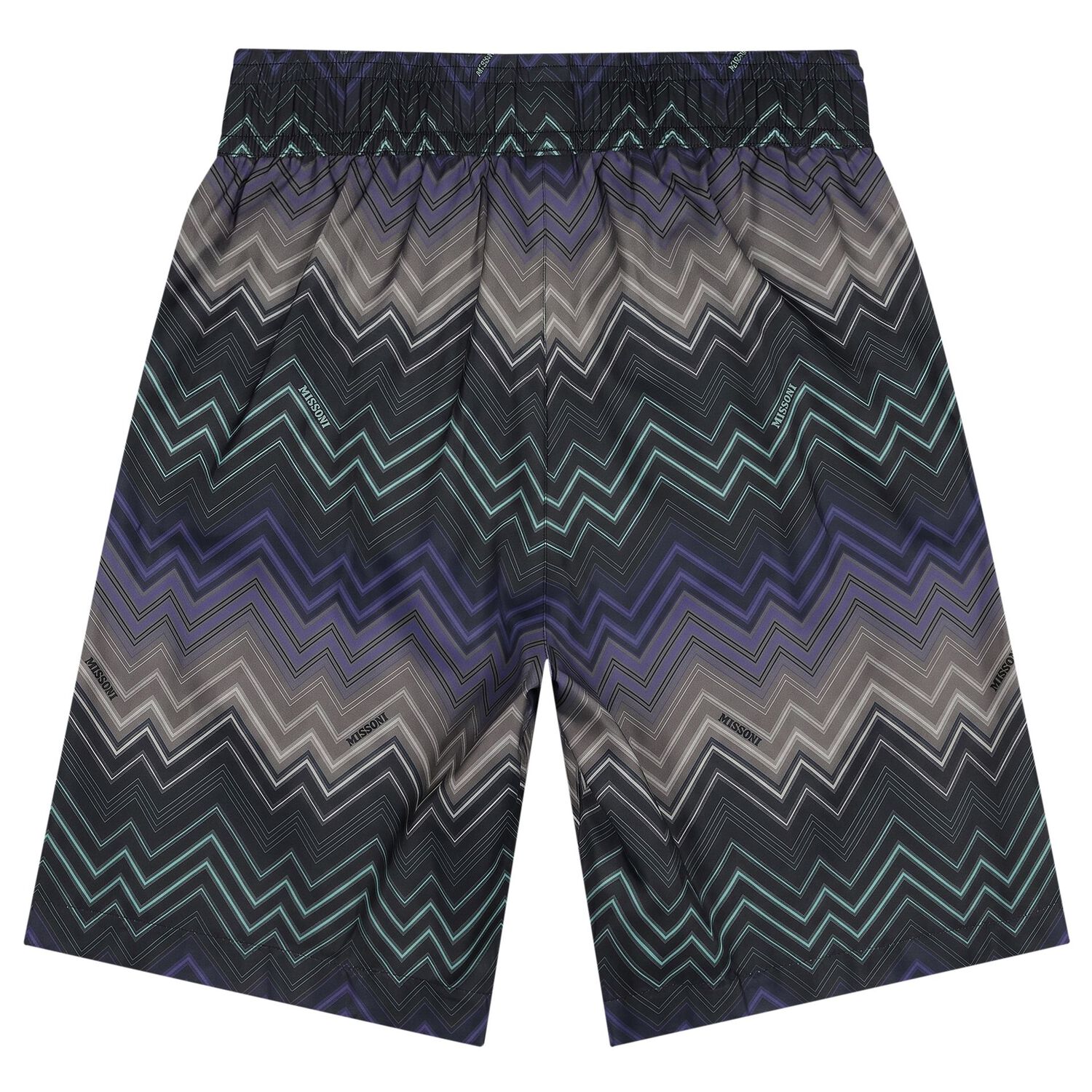 Boys Multi-Coloured Zig Zag Swim Shorts, 1, hi-res