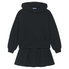 Girls Black Embellished Skirt Set, 1, hi-res