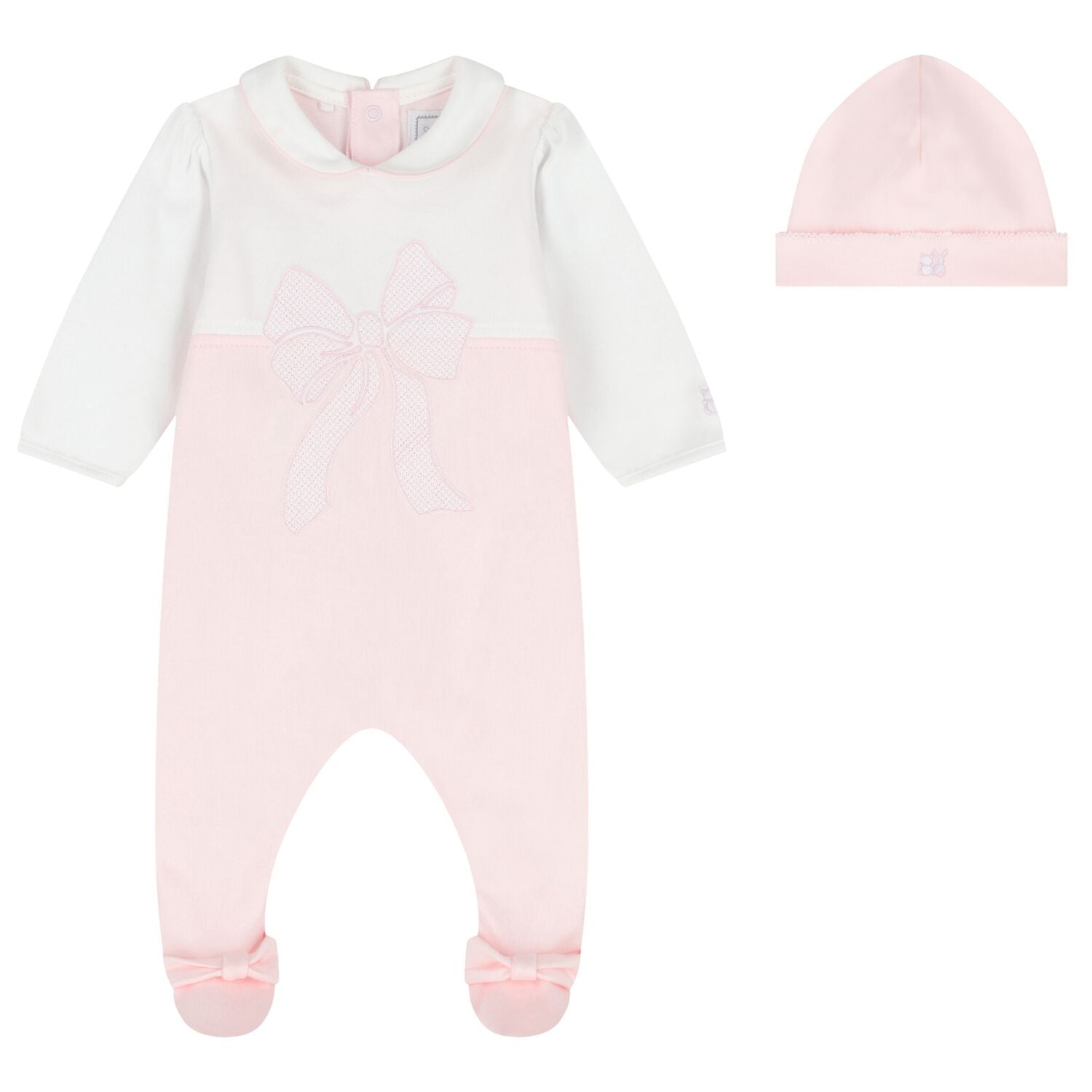 Baby Girls Pink & White Babygrow Set, 1, hi-res