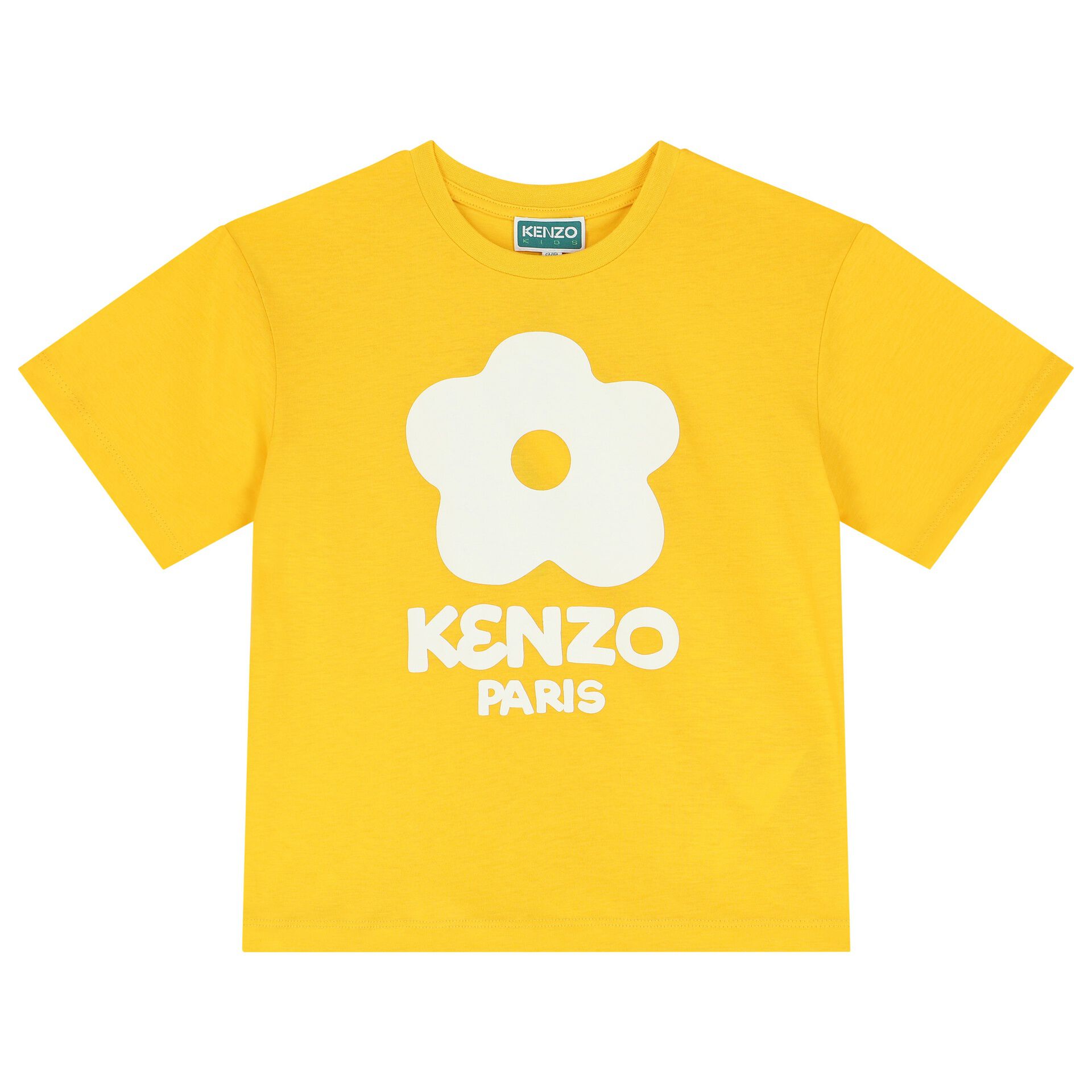 KENZO KIDS Girls Yellow Flower Logo T-Shirt | Junior Couture