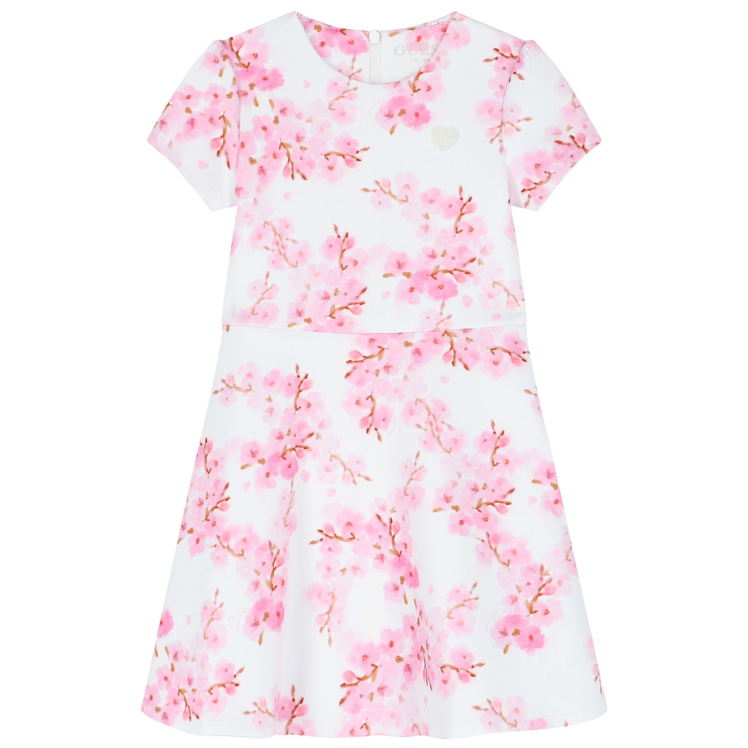 Girls White & Pink Logo Dress, 1, hi-res image number null