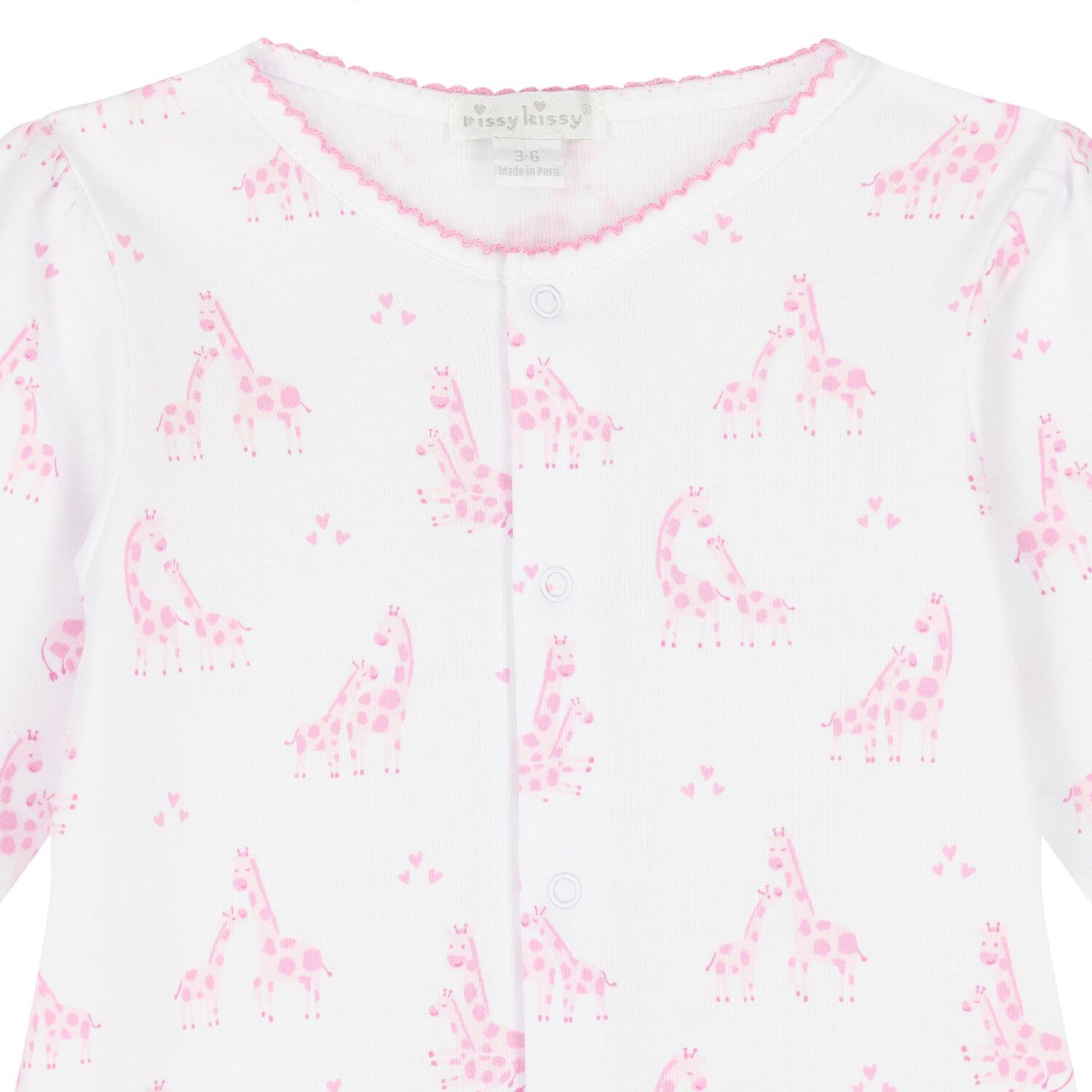 Baby Girls White & Pink Giraffe Babygrow, 1, hi-res image number null