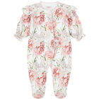 Baby Girls White Floral Babygrow, 1, hi-res