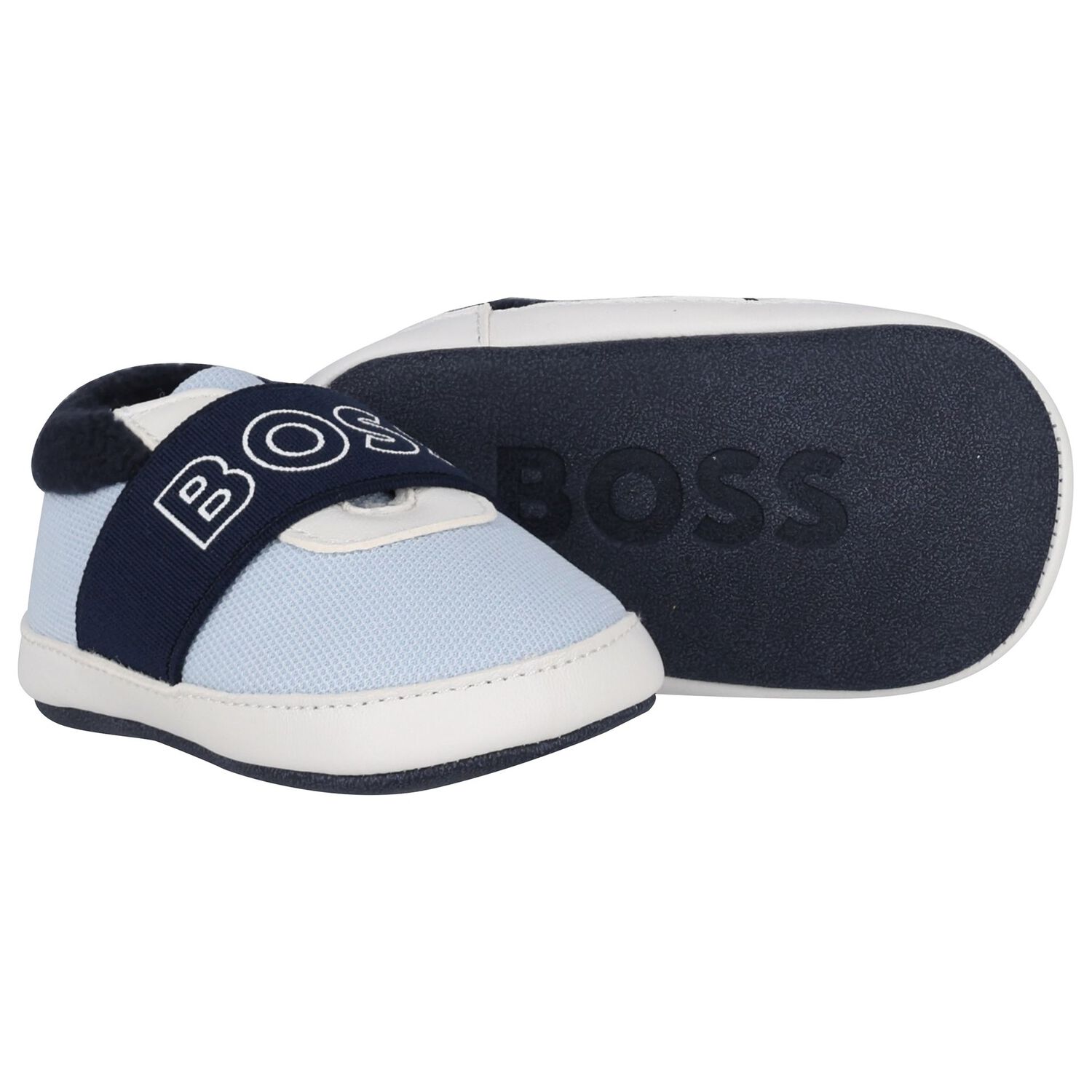 Baby Boys Blue Logo Canvas Pre Walker Shoes, 2, hi-res