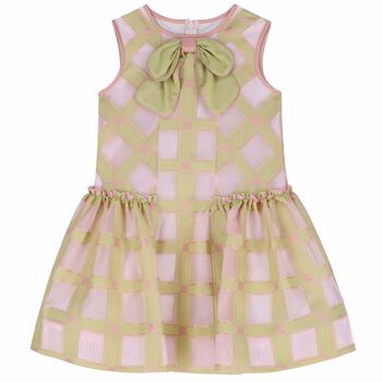 Girls Green & Pink Sleeveless Dress