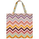Girls Multi-Coloured Logo Zig Zag Tote Bag, 1, hi-res