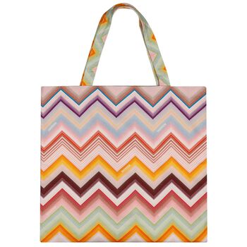 Girls Multi-Coloured Logo Zig Zag Tote Bag