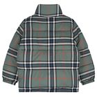 Boys Black & Green Tartan Reversible Puffer Jacket , 1, hi-res