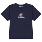 Navy Blue Teddy Bear Logo Long Sleeve Top, 2, hi-res