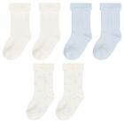 Baby Boys Ivory & Blue Socks ( 3-Pack ), 1, hi-res