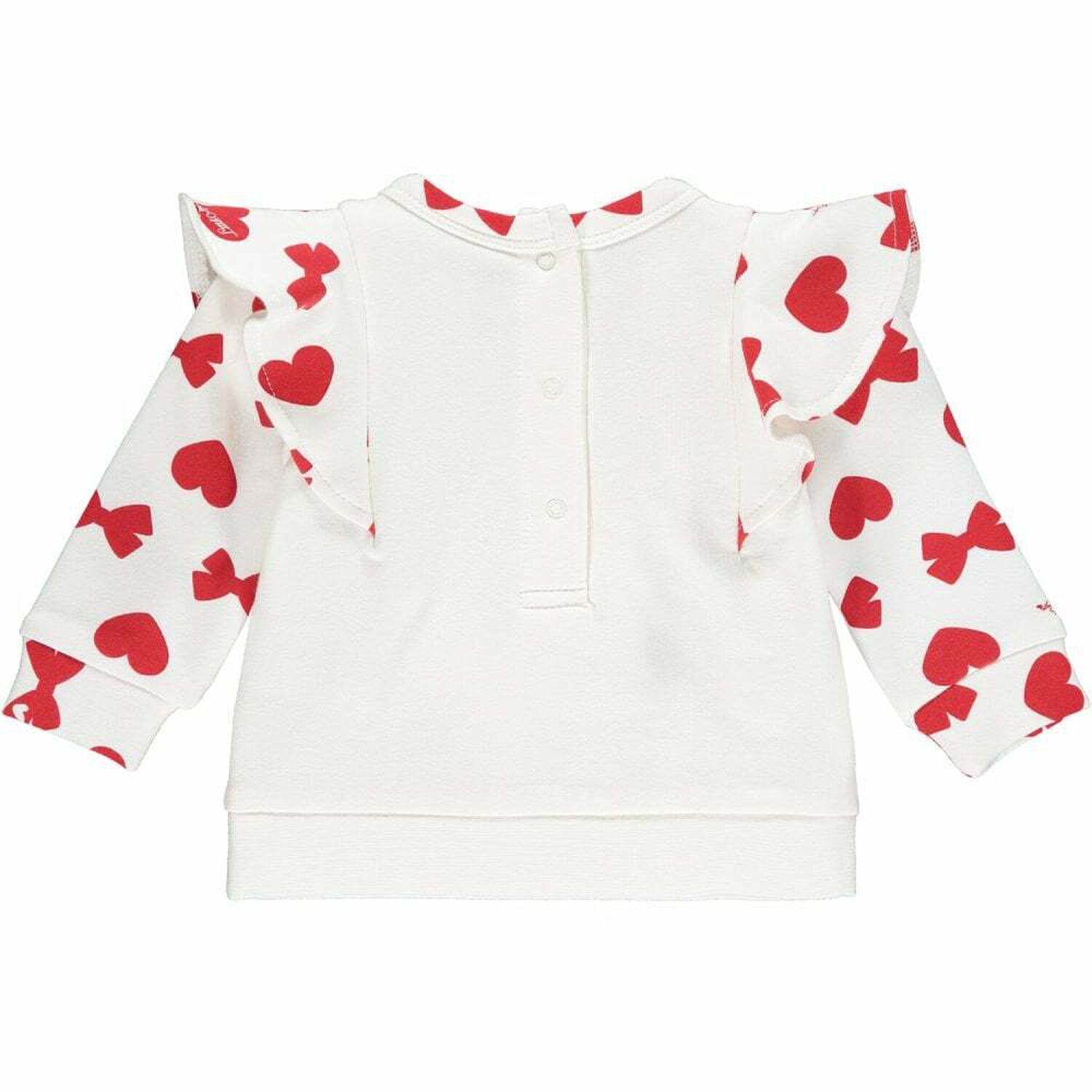 Younger Girls White & Red Heart Tracksuit, 1, hi-res