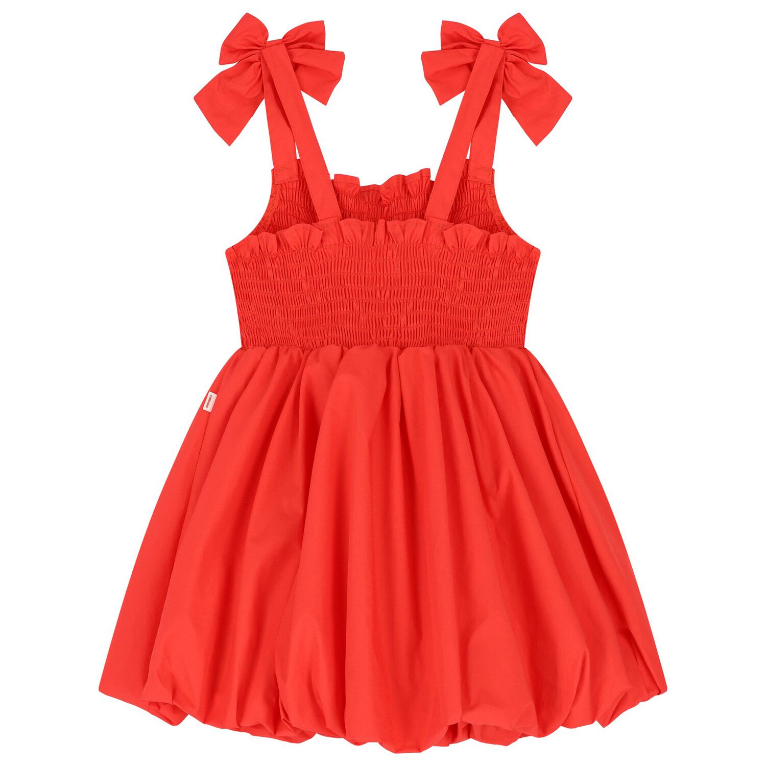 Girls Red Bow Smocked Dress, 1, hi-res image number null