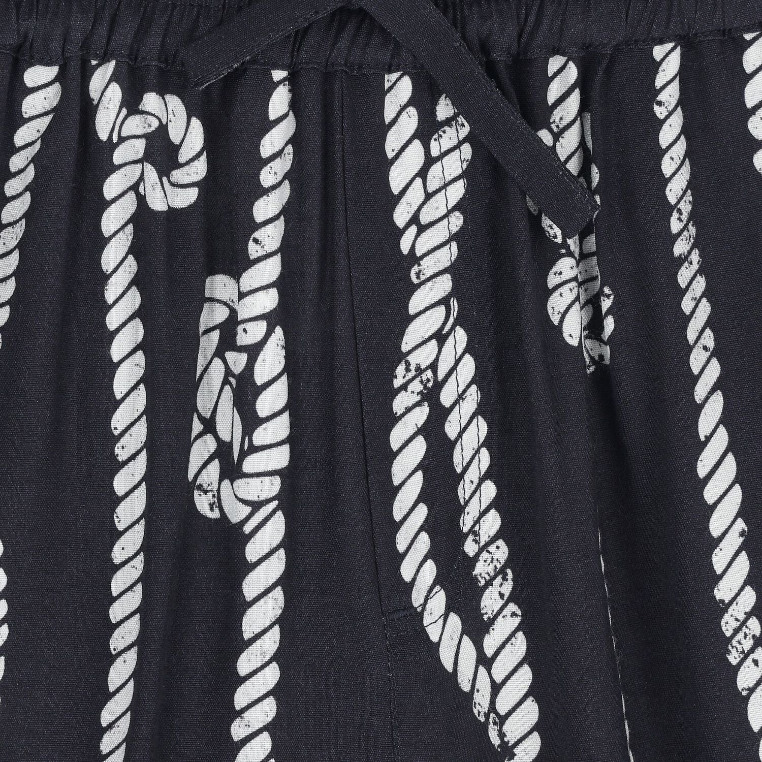 Boys Navy Blue Rope Shorts, 1, hi-res