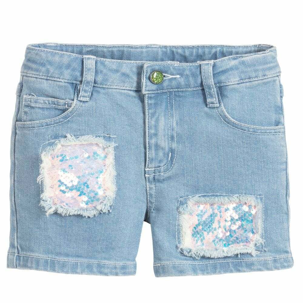 Embellished denim shorts hotsell
