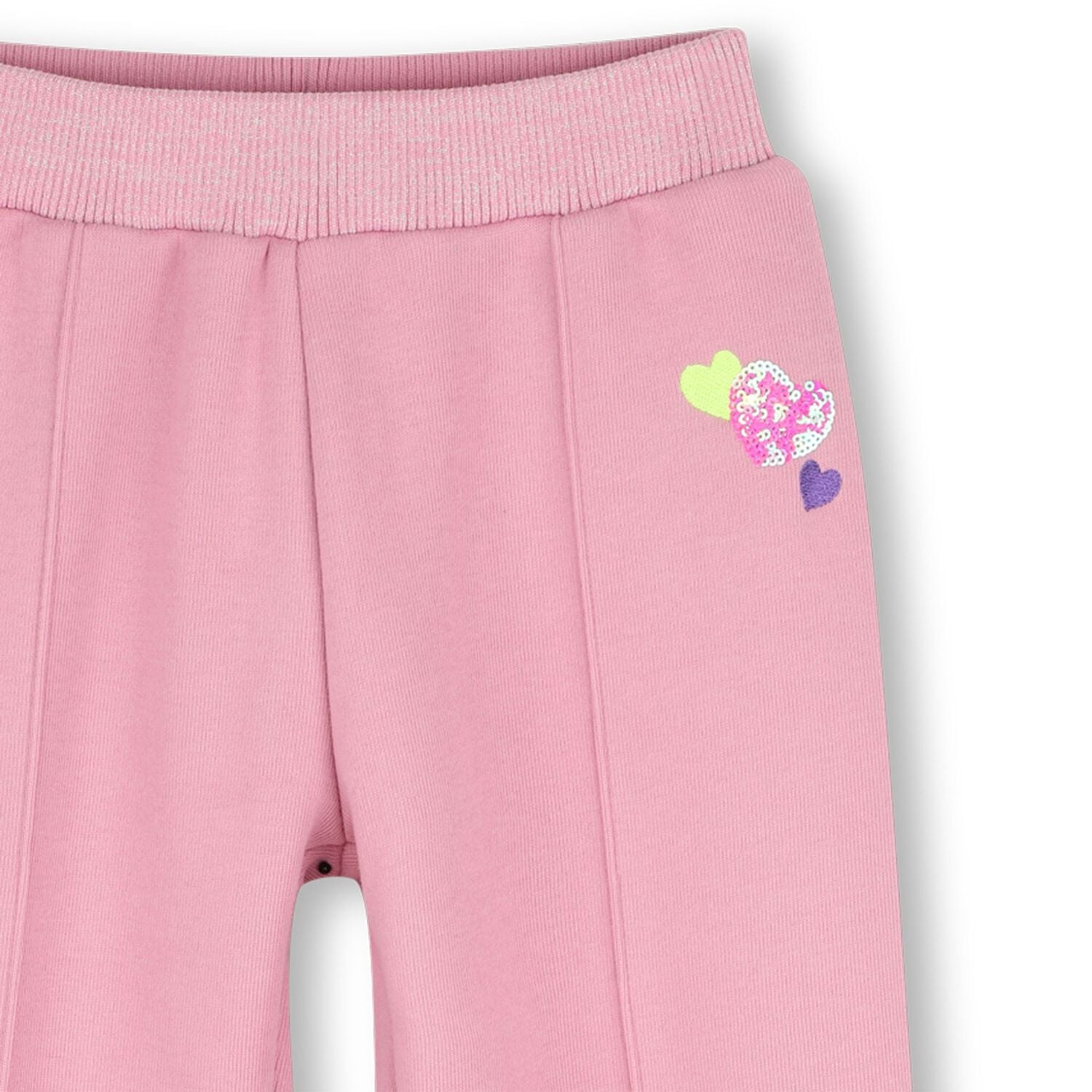 Girls Pink Heart Trousers, 1, hi-res