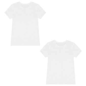 Boys White Logo T-Shirts ( 2 Pack ) 