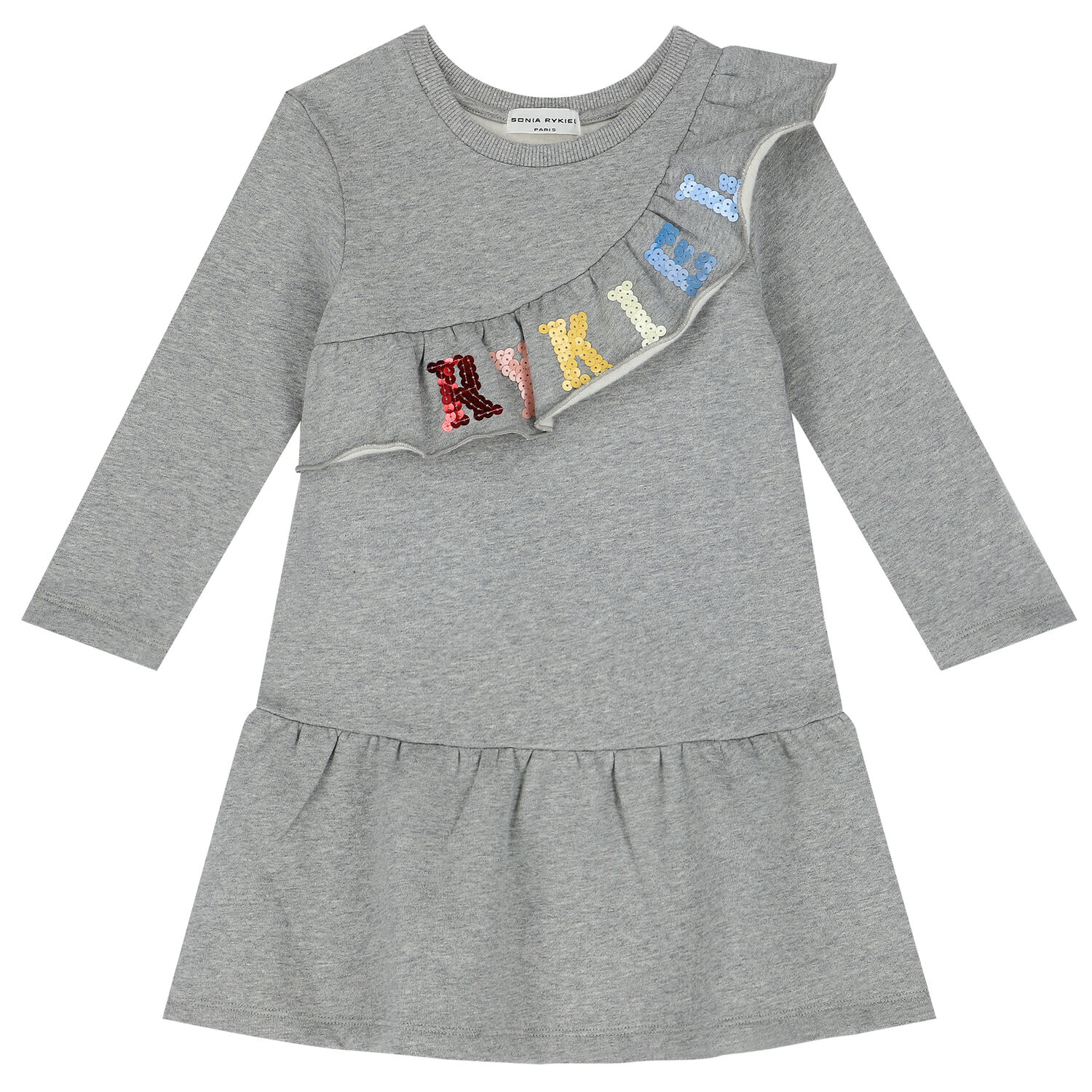 Girls Grey Sweater Dress, 1, hi-res image number null