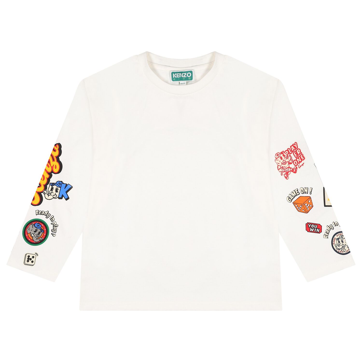 Boys Ivory Logo Long Sleeve Top, 1, hi-res