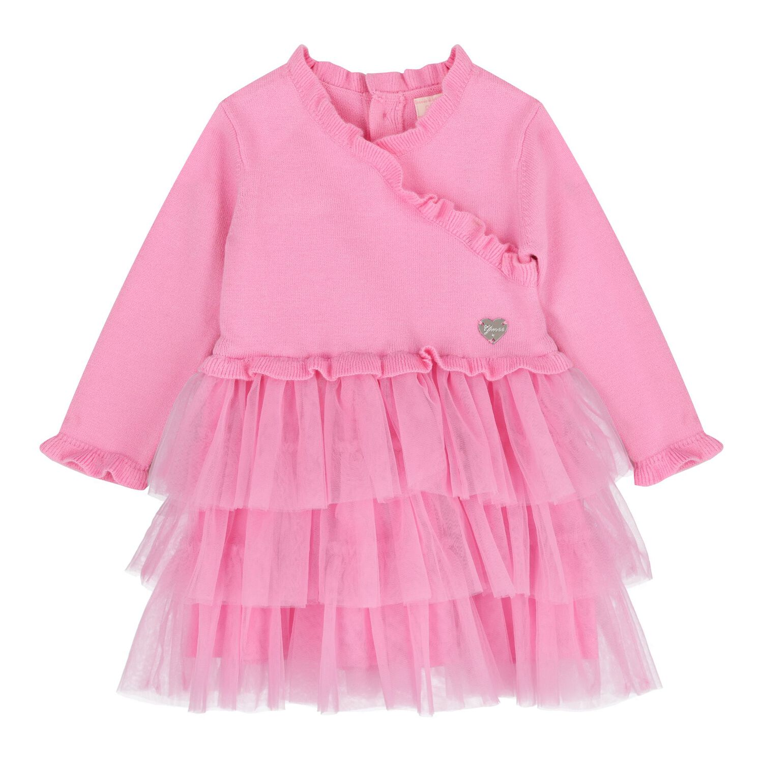 Baby Girls Pink Tulle Dress Set, 1, hi-res