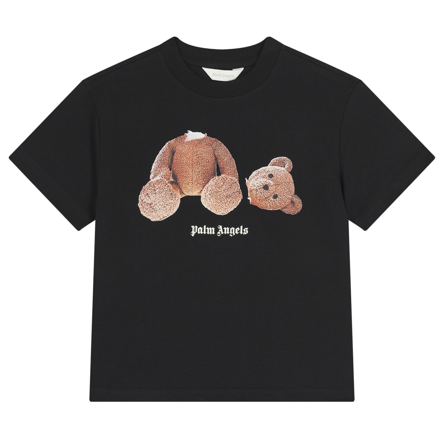 Boys Black Teddy Bear Logo T-Shirt, 2, hi-res