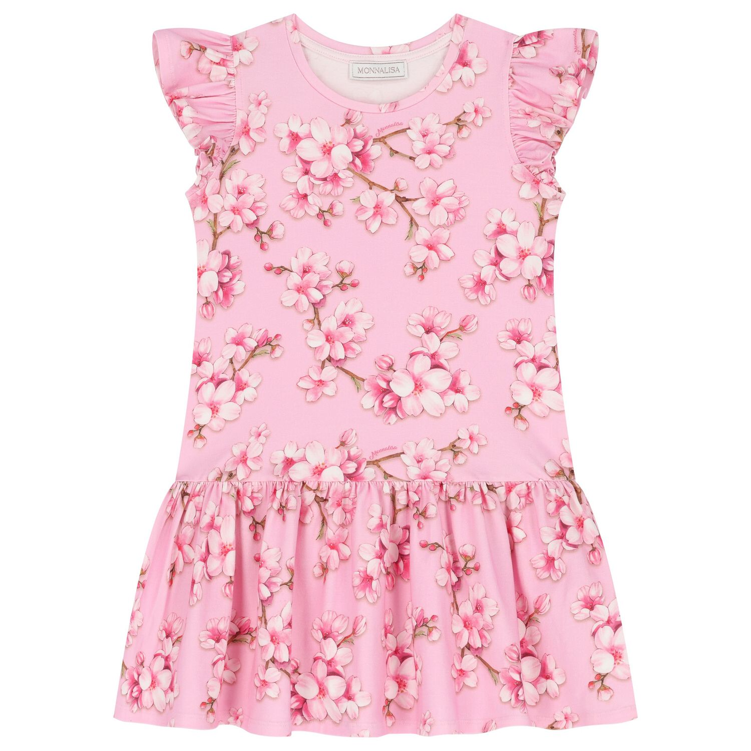 Girls Pink Logo Cherry Blossom Dress, 1, hi-res image number null