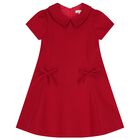 Girls Red Bow Dress, 2, hi-res