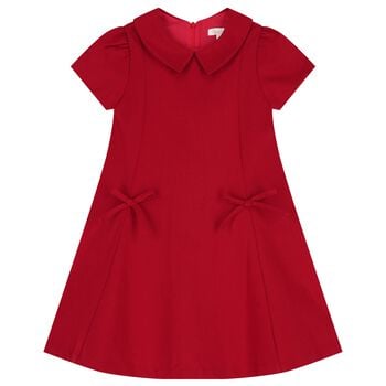 Girls Red Bow Dress